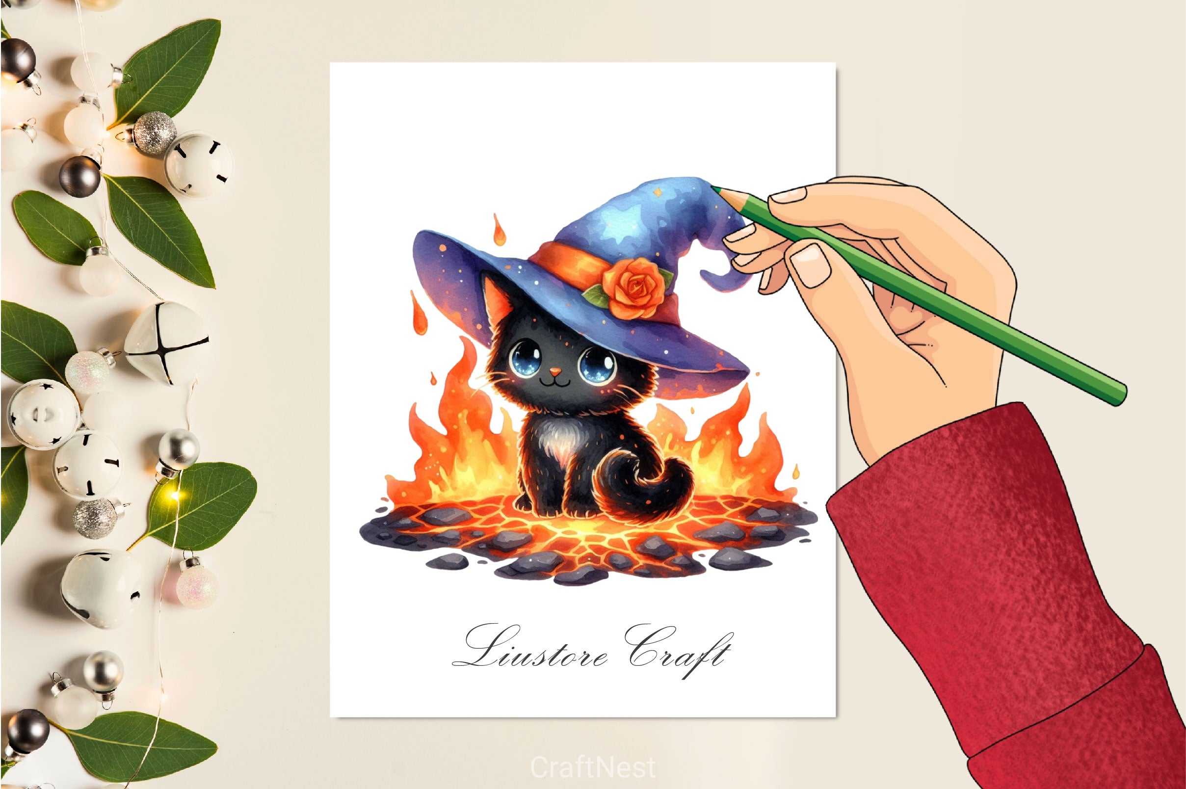 Witch Cat Clipart Bundle - CraftNest - Digital Crafting and Art