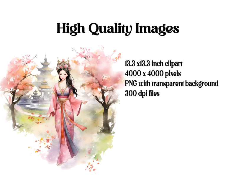 Asian Princesses Clipart - CraftNest