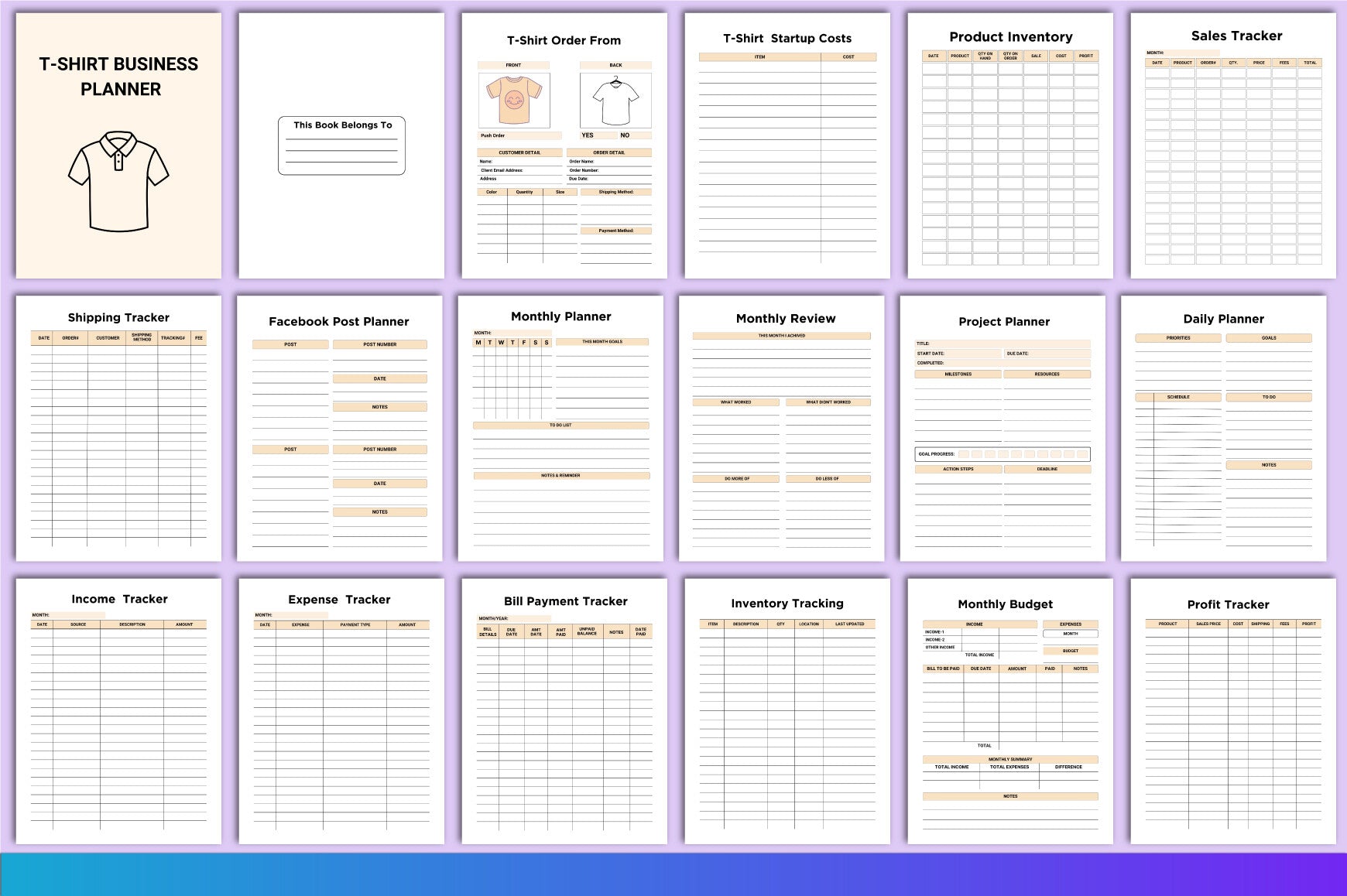 T-Shirt Business Planner