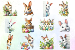 Easter Bunny Peeking Clipart Bundle - CraftNest - Digital Crafting and Art