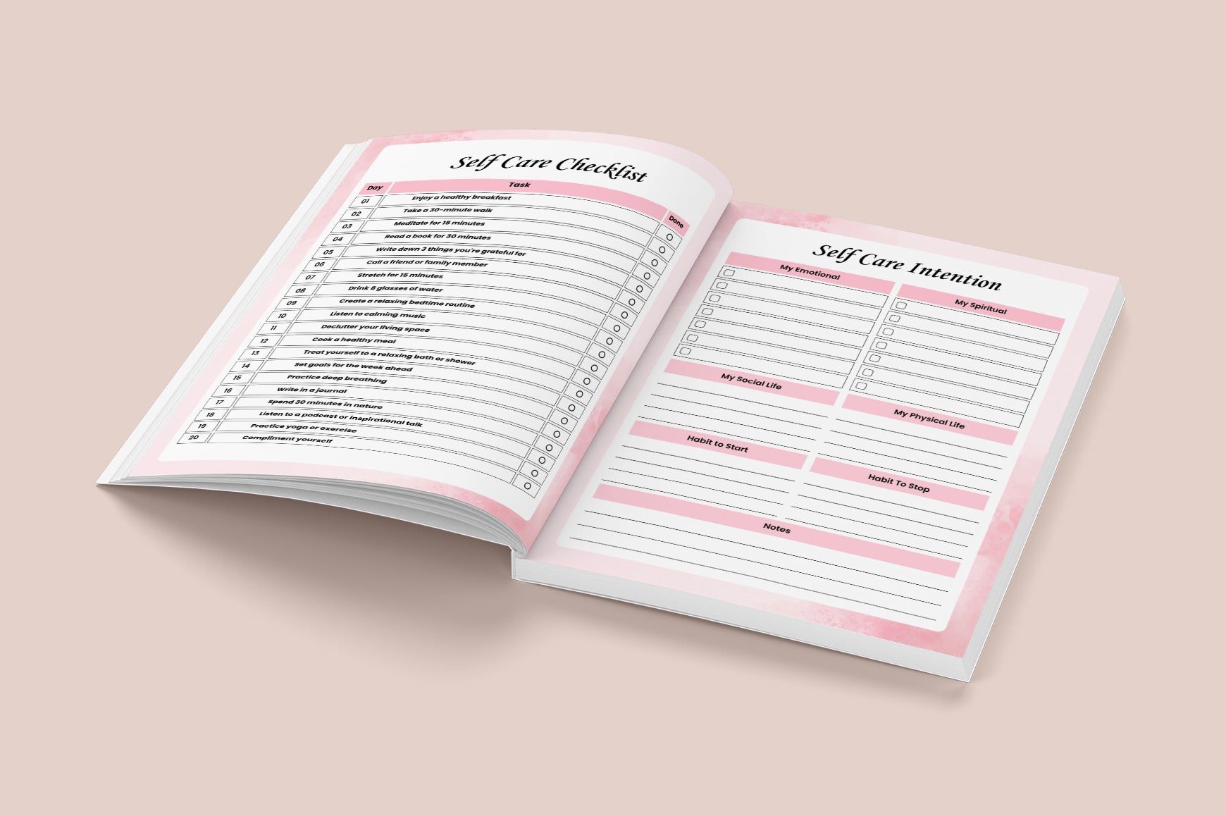 Self Love Personal Wellness Journal
