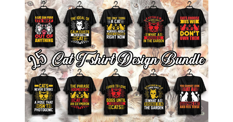 Cat T Shirt Bundle 4 - CraftNest - Digital Crafting and Art