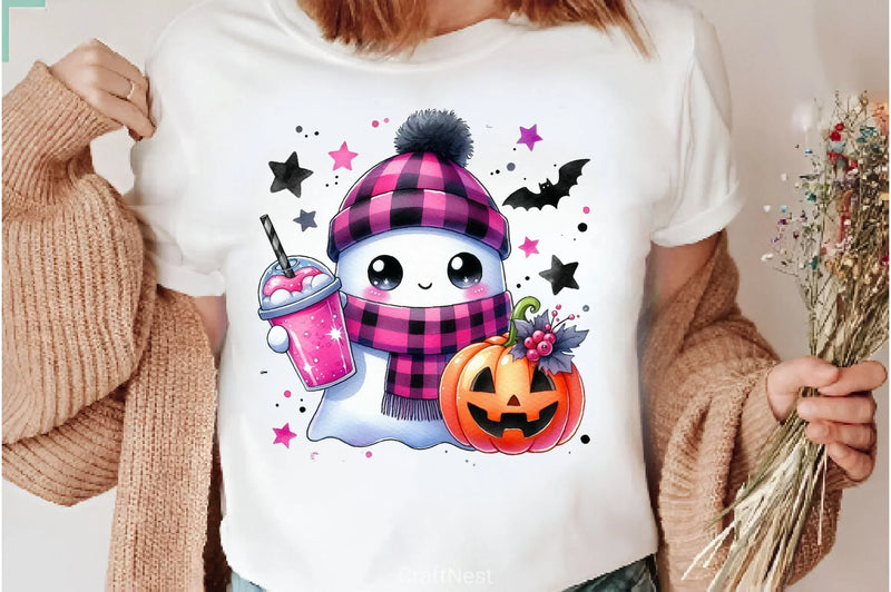 Cute Ghost Cute Halloween Clipart Bundle 5 - CraftNest - Digital Crafting and Art