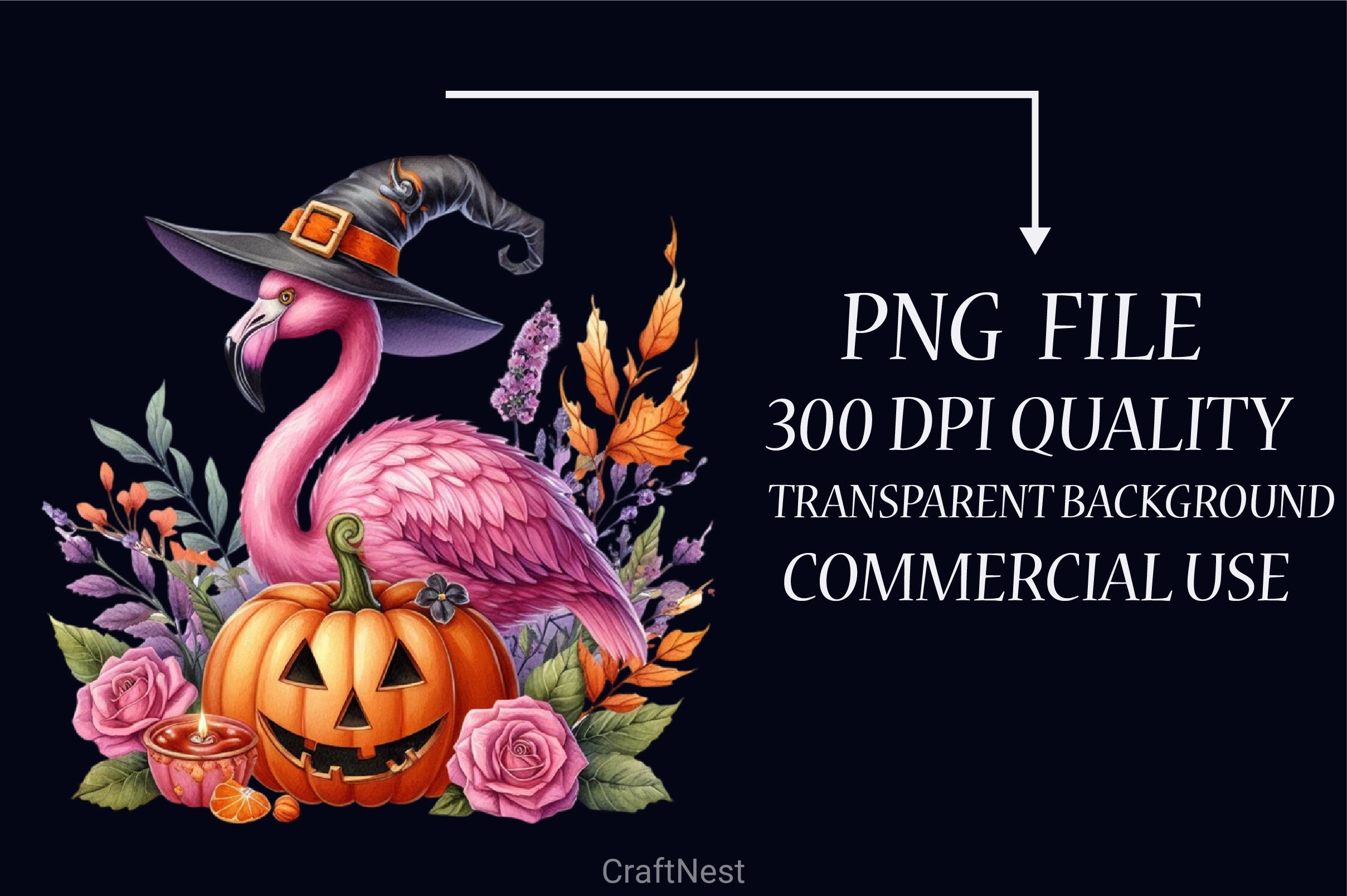 Witch Hat Flamingo Clipart Bundle - CraftNest - Digital Crafting and Art