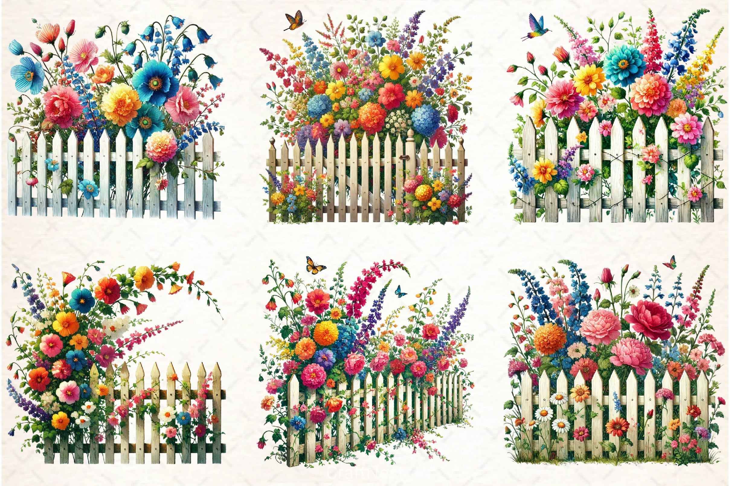 Spring Garden Fence Clipart Bundle - CraftNest - Digital Crafting and Art
