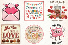 Retro Valentine Clipart Bundle - CraftNest - Digital Crafting and Art