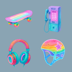 Neon Retro 1 Clipart Bundle 1 - CraftNest - Digital Crafting and Art