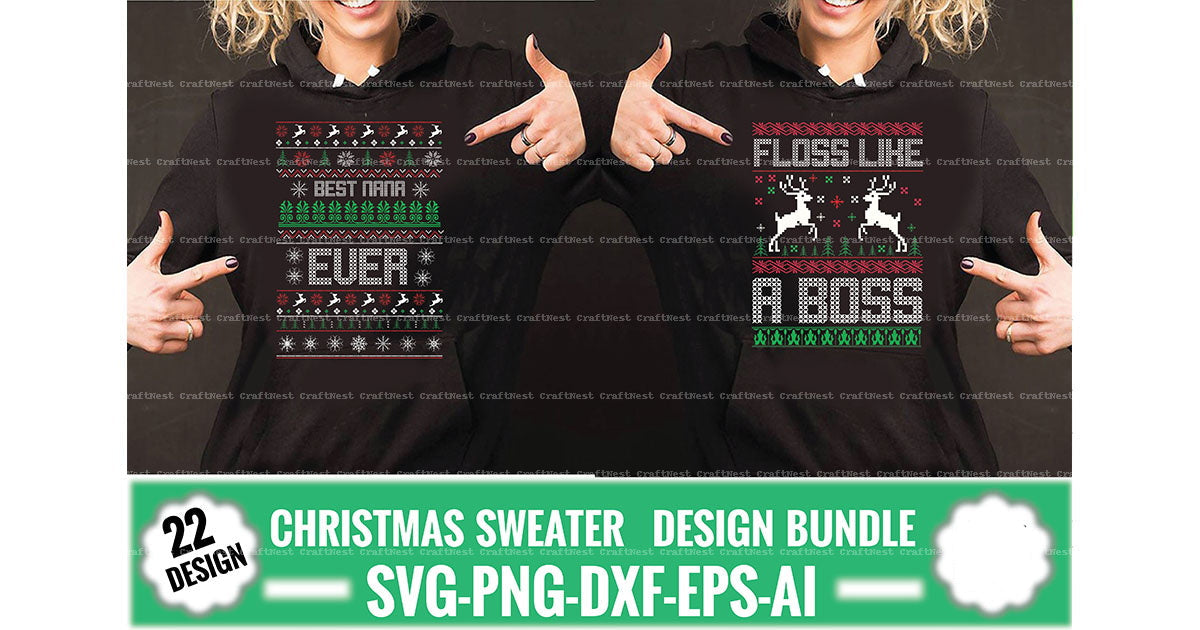 Christmas Sweater Design SVG Bundle
