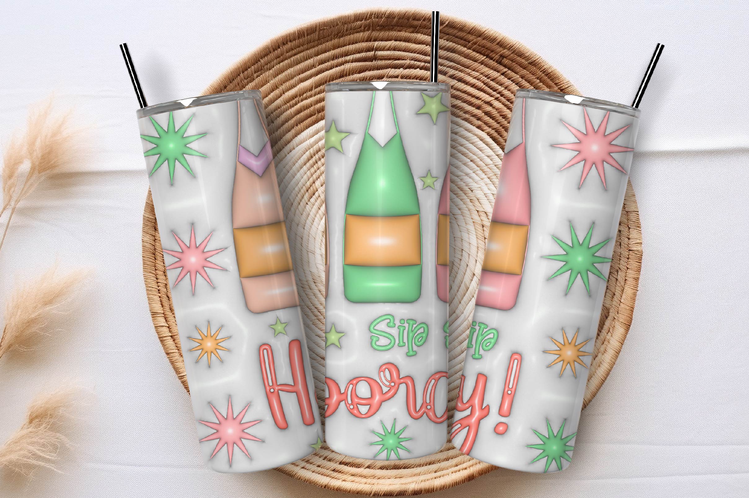 3D Inflated New Year Tumbler Bundle 1 - CraftNest - Digital Crafting and Art