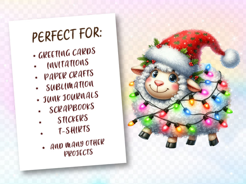 Christmas Funny Sheep Clipart Bundle 2 - CraftNest - Digital Crafting and Art