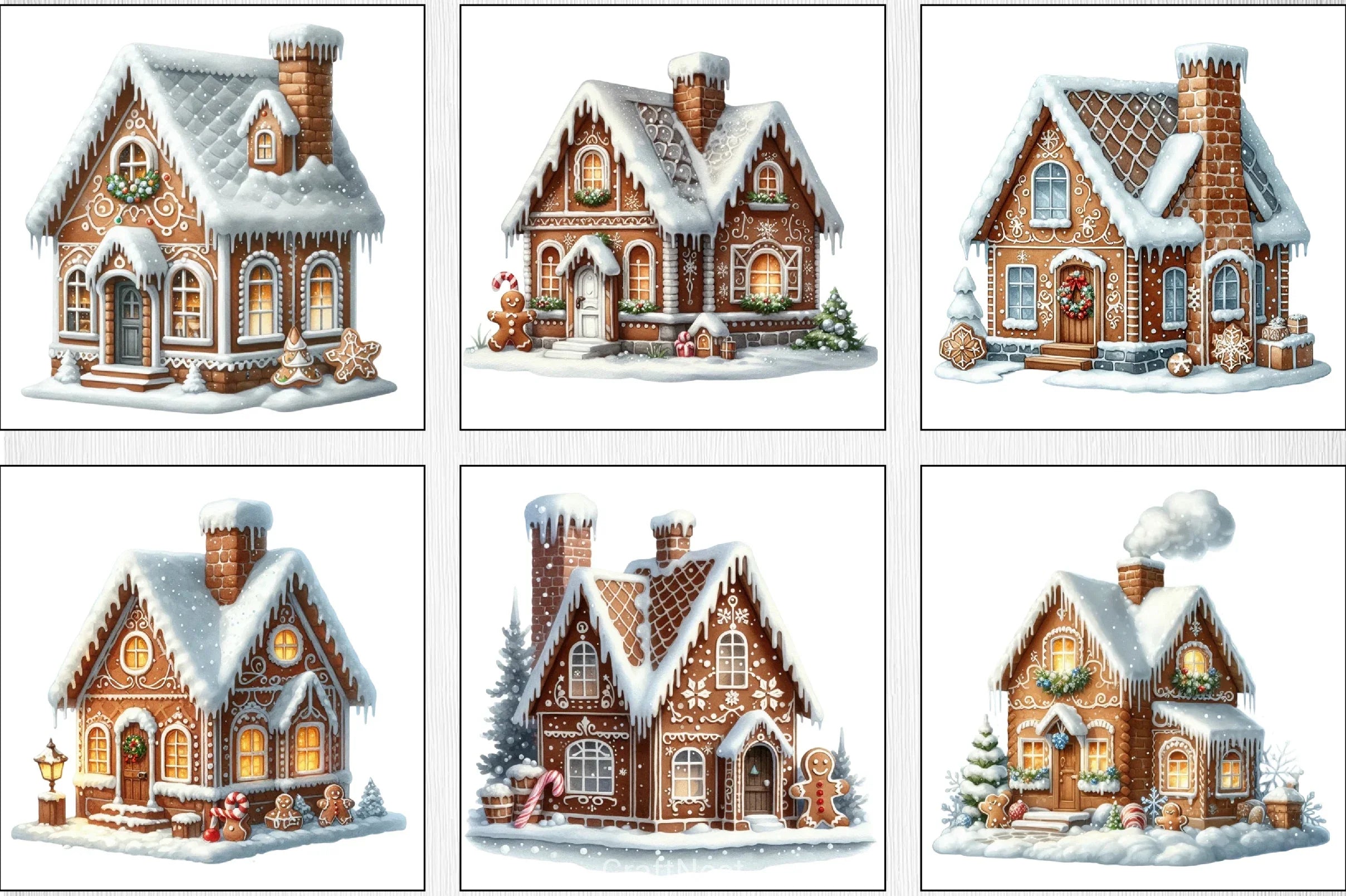 Gingerbread House Christmas Clipart Bundle - CraftNest - Digital Crafting and Art