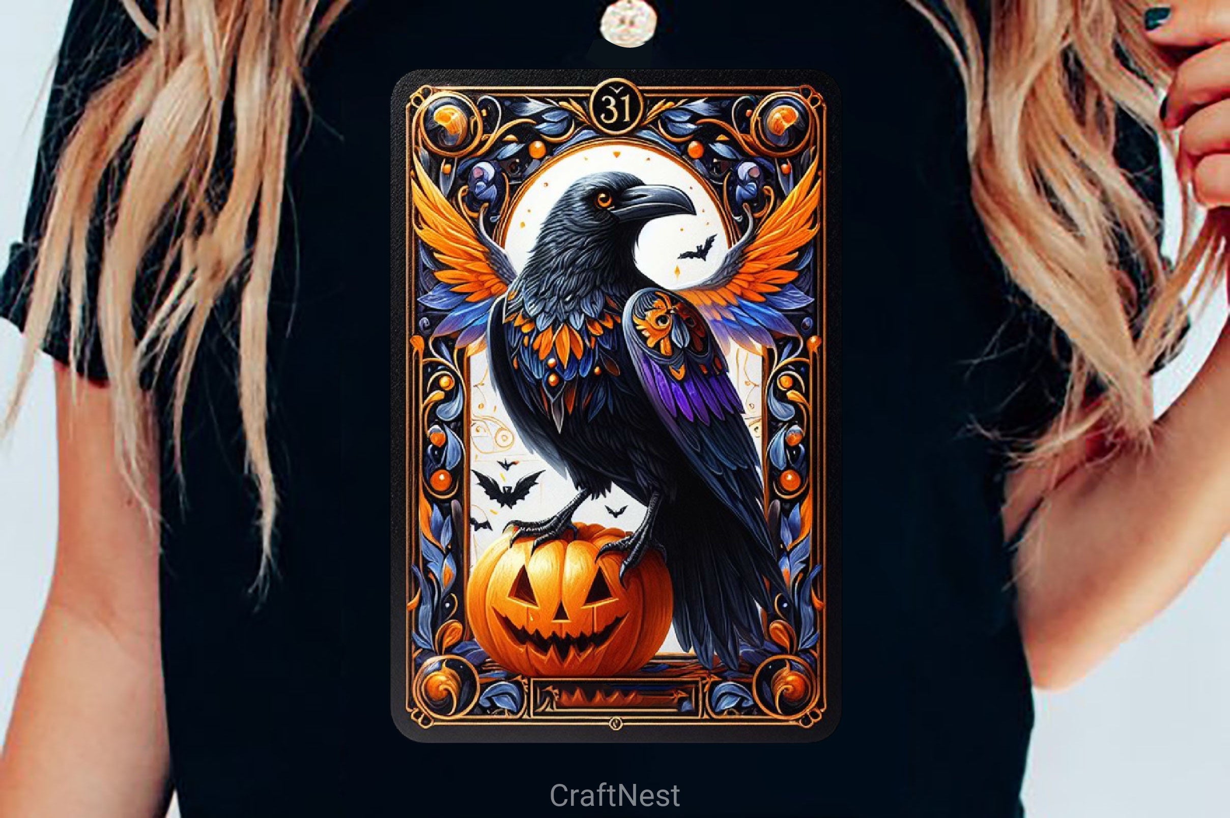 Raven Bird Tarot Card Clipart Bundle 12 - CraftNest - Digital Crafting and Art