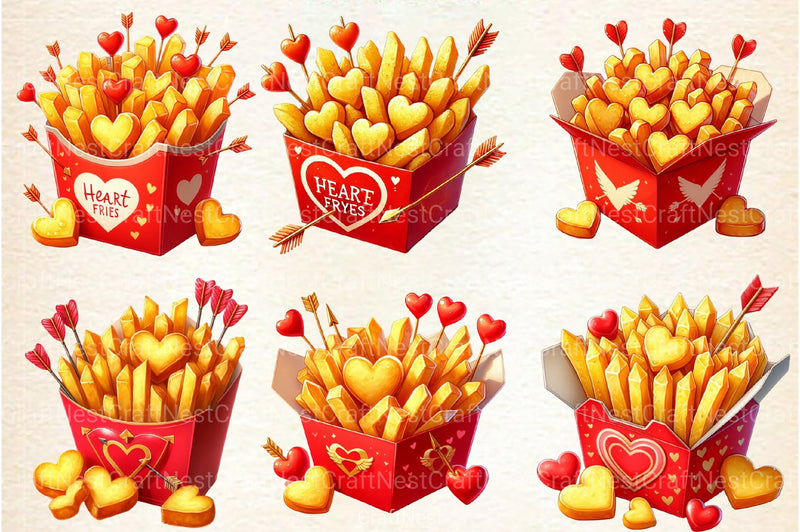 Valentine's Fries Clipart Bundle 2 - CraftNest - Digital Crafting and Art
