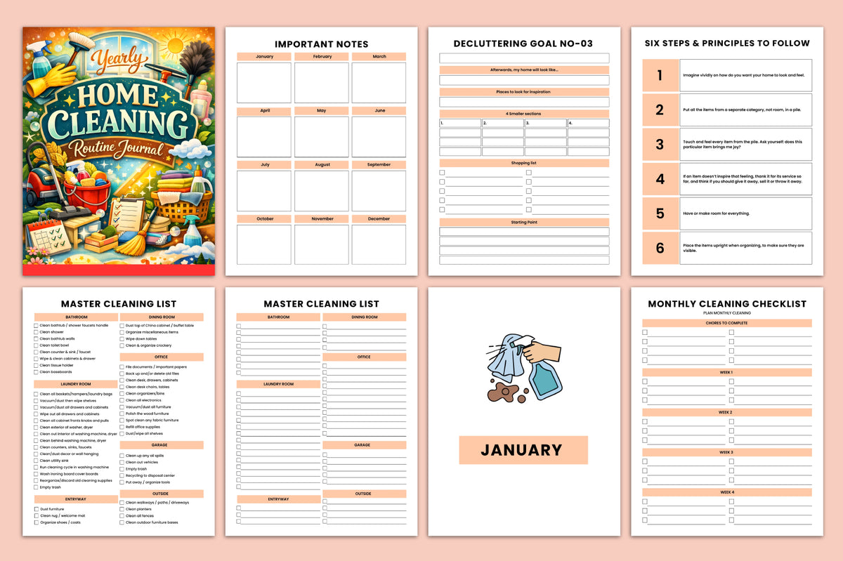 Yearly Home Cleaning Routine Journal