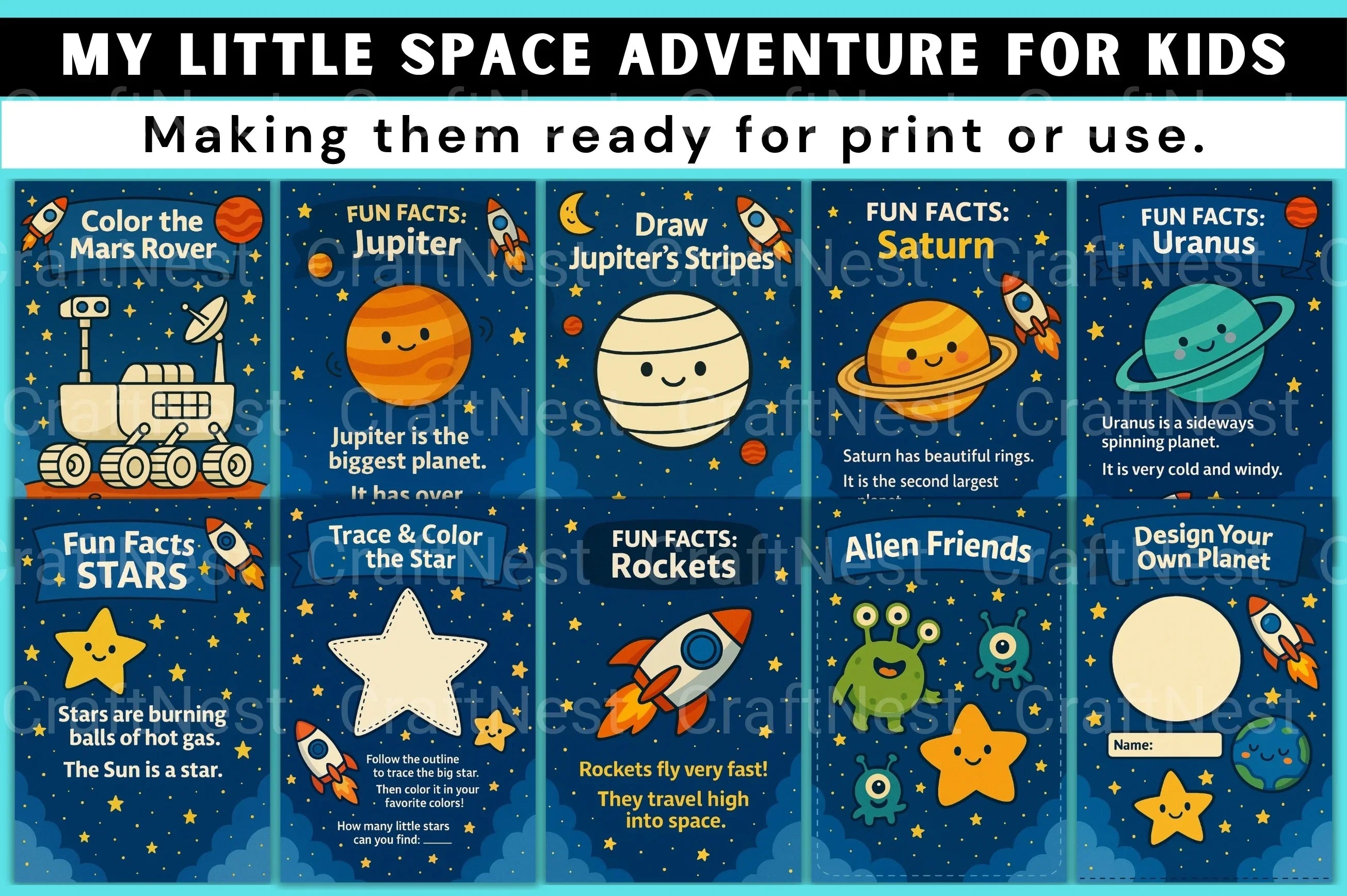 My Little Space Adventure for Kids - CraftNest - Digital Crafting and Art