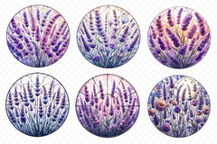 Lavender Flower Stained Glass Clipart Bundle - CraftNest - Digital Crafting and Art