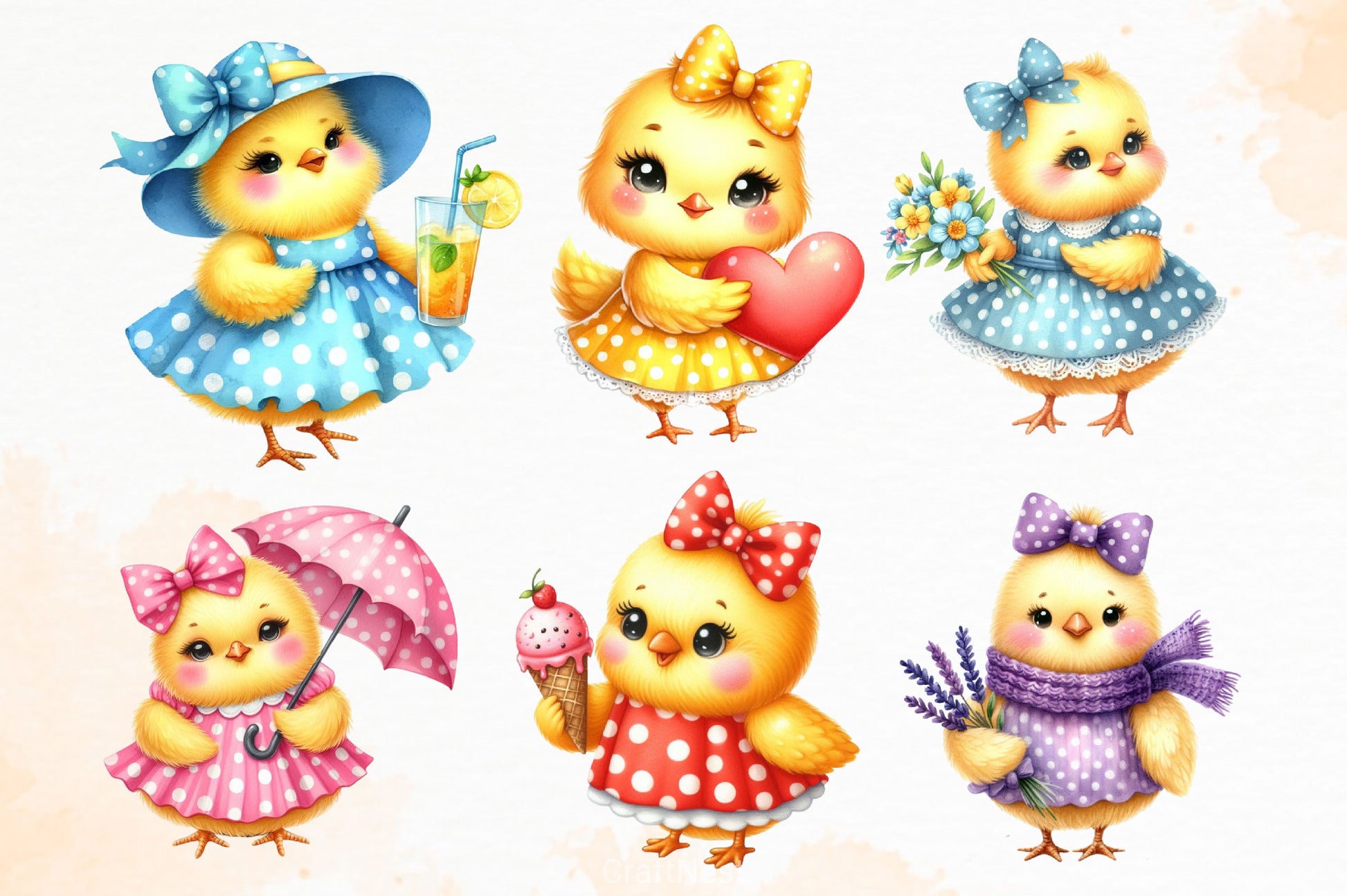 Cute Baby Chick Clipart Bundle - CraftNest - Digital Crafting and Art