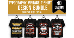 Typography Vintage T-Shirt Bundle - CraftNest - Digital Crafting and Art