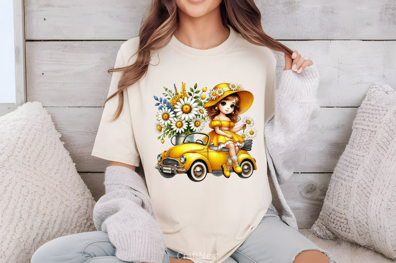 Daisy Girl Clipart Bundle - CraftNest - Digital Crafting and Art