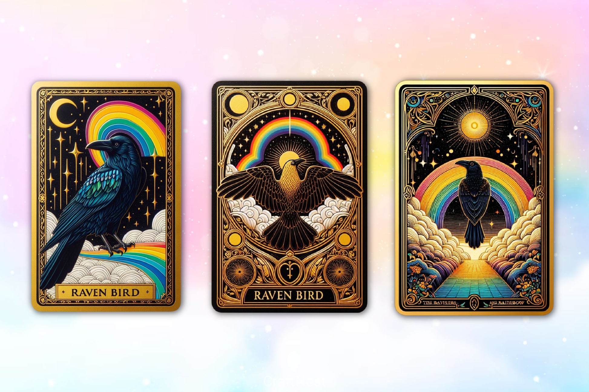 Raven Bird Tarot Card Clipart Bundle 17 - CraftNest - Digital Crafting and Art