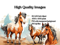 Cute Horses Clipart - CraftNest