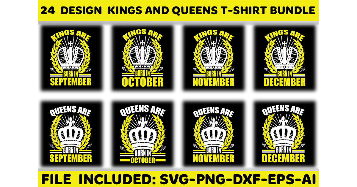 Queens And Kings T-Shirt Bundle - CraftNest - Digital Crafting and Art