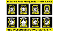 Queens And Kings T-Shirt Bundle - CraftNest - Digital Crafting and Art