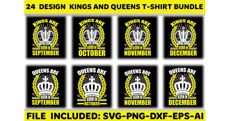 Queens And Kings T-Shirt Bundle - CraftNest - Digital Crafting and Art
