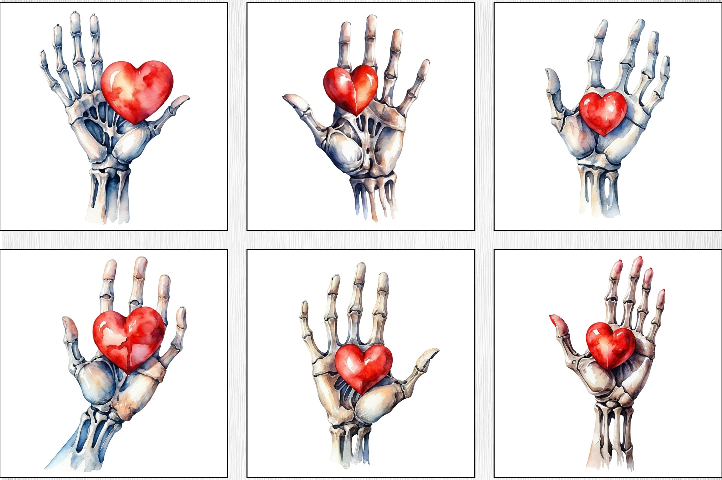 Valentine Skeleton Hand Clipart Bundle - CraftNest - Digital Crafting and Art