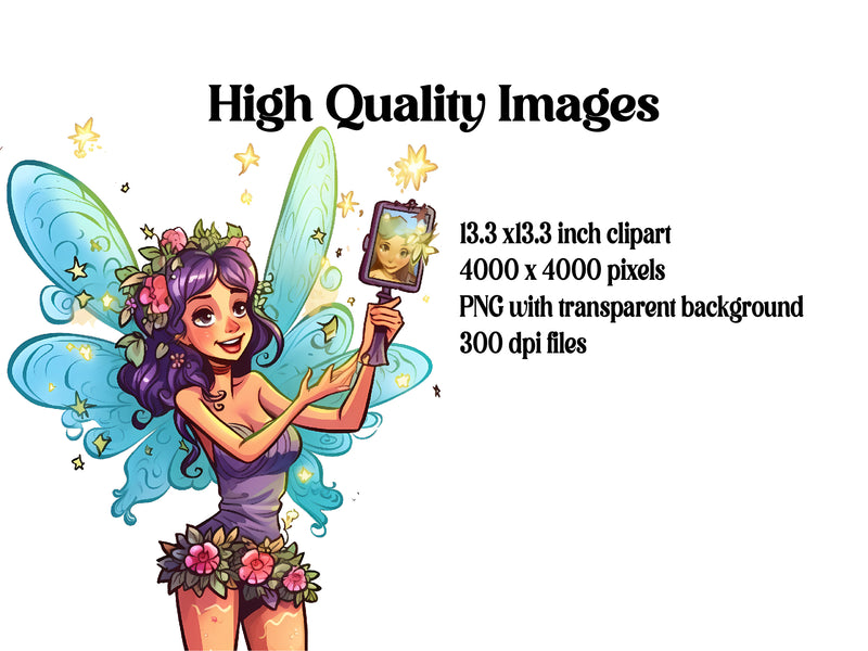 Comic Style Fairies Clipart - CraftNest