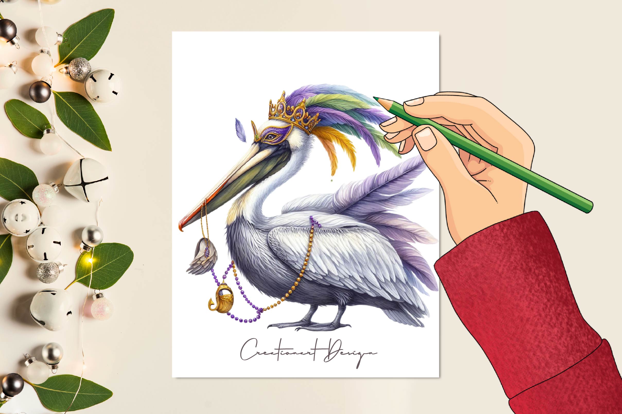 Mardi Gras Flamingo Clipart Bundle - CraftNest - Digital Crafting and Art