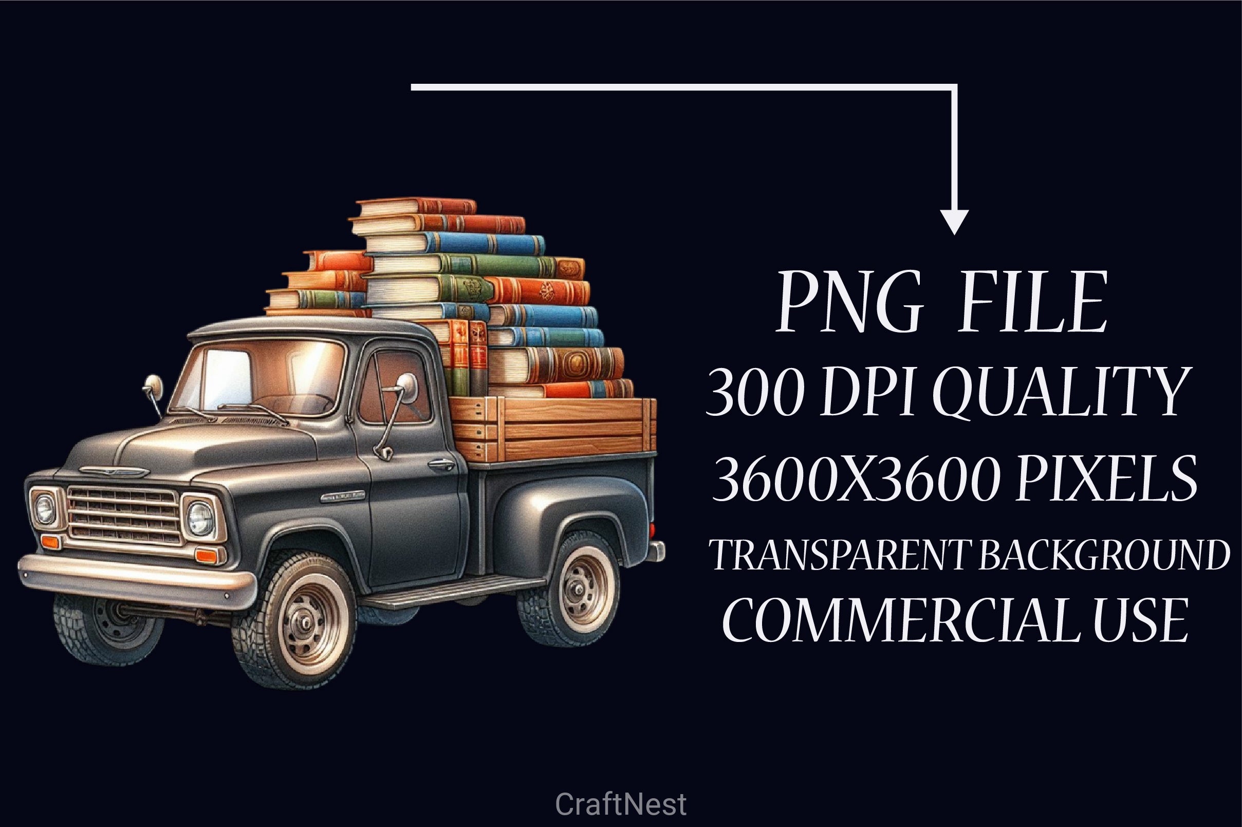 Books Truck Clipart Bundle - CraftNest - Digital Crafting and Art