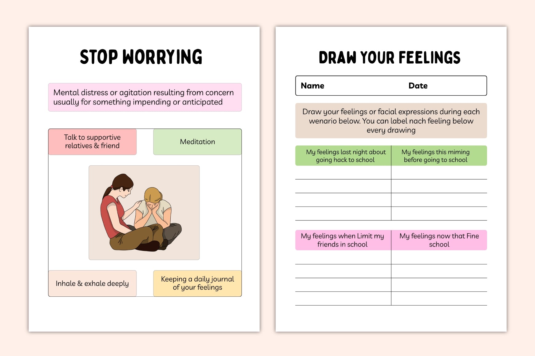 Kids Anxiety Coping Skills Journal