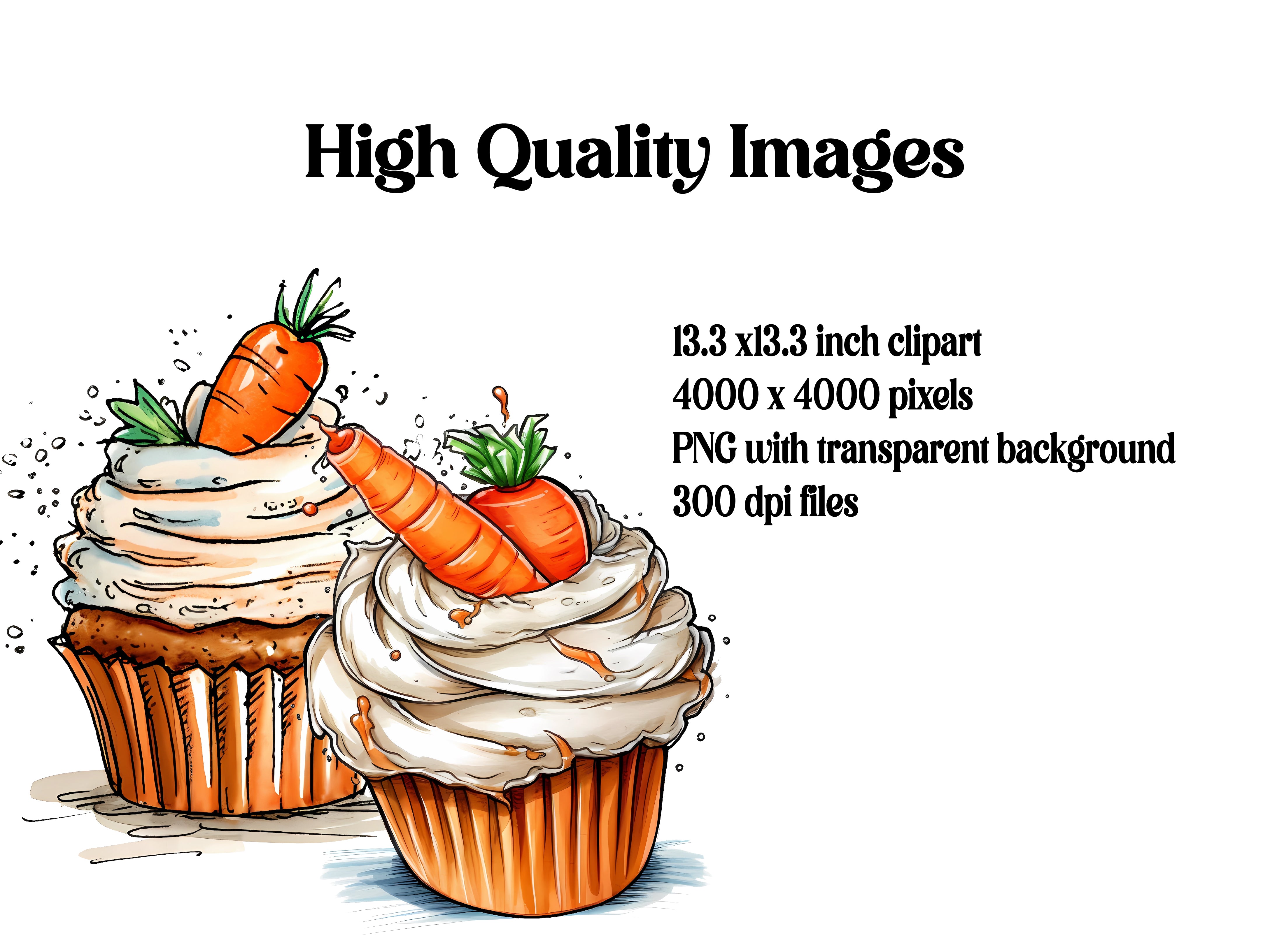 Carrot Cake Cupcakes Clipart - CraftNest