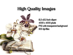 Orchid Books Clipart - CraftNest