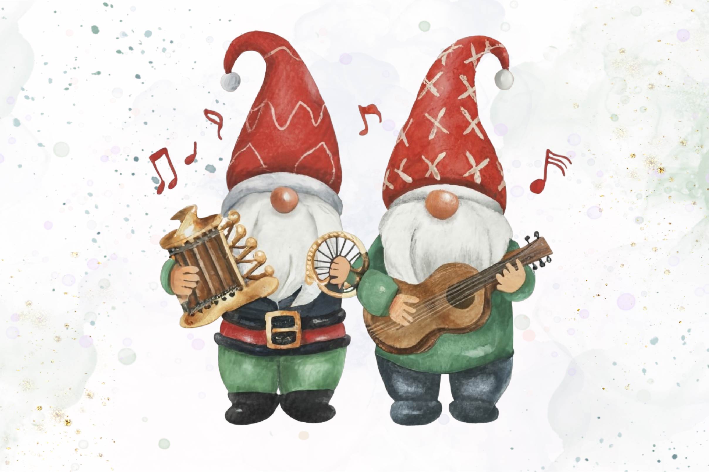 Christmas Gnome Musicians Clipart Bundle 1 - CraftNest - Digital Crafting and Art