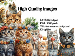 Cats Summer Clipart - CraftNest - Digital Crafting and Art