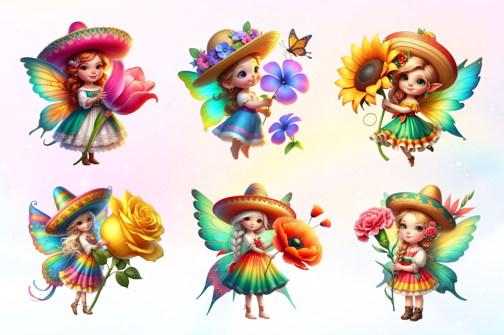 Cinco De Mayo Fairy Clipart Bundle 2 - CraftNest - Digital Crafting and Art