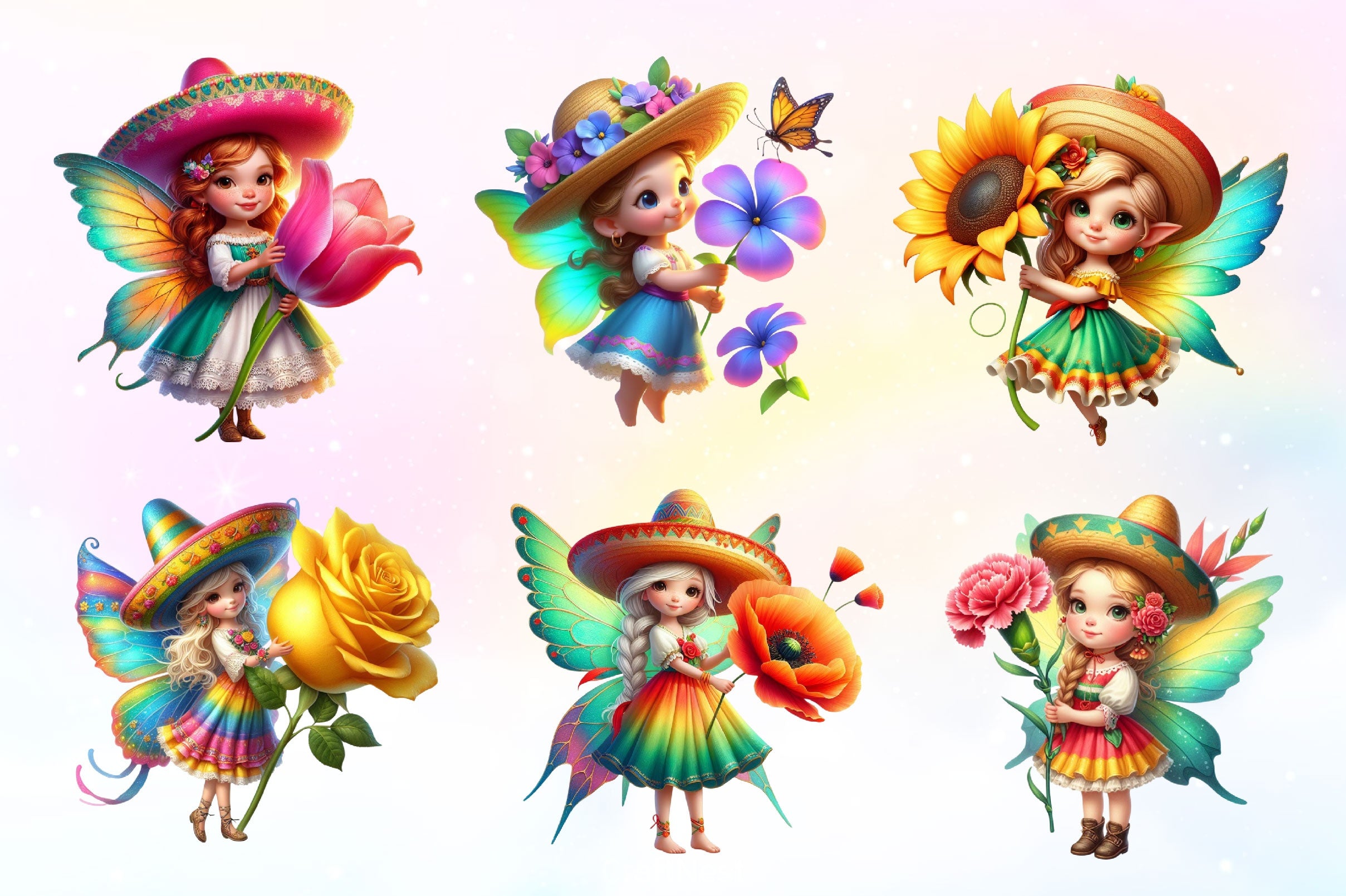 Cinco De Mayo Fairy Clipart Bundle 2 - CraftNest - Digital Crafting and Art