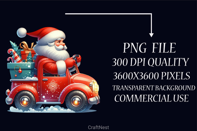 Driver Santa Clipart Bundle - CraftNest - Digital Crafting and Art