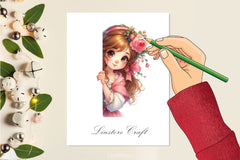 Peeking Around Girl Clipart Bundle - CraftNest - Digital Crafting and Art