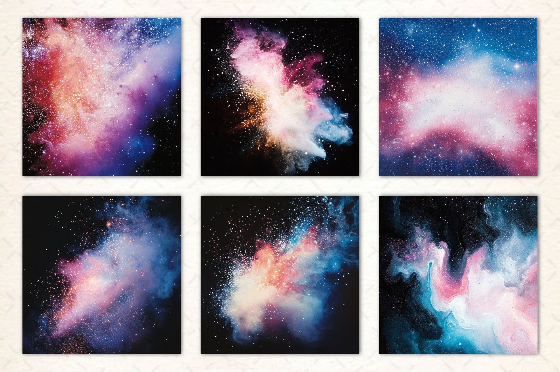 Painted Galaxy Digital Paper - CraftNest - Digital Crafting and Art