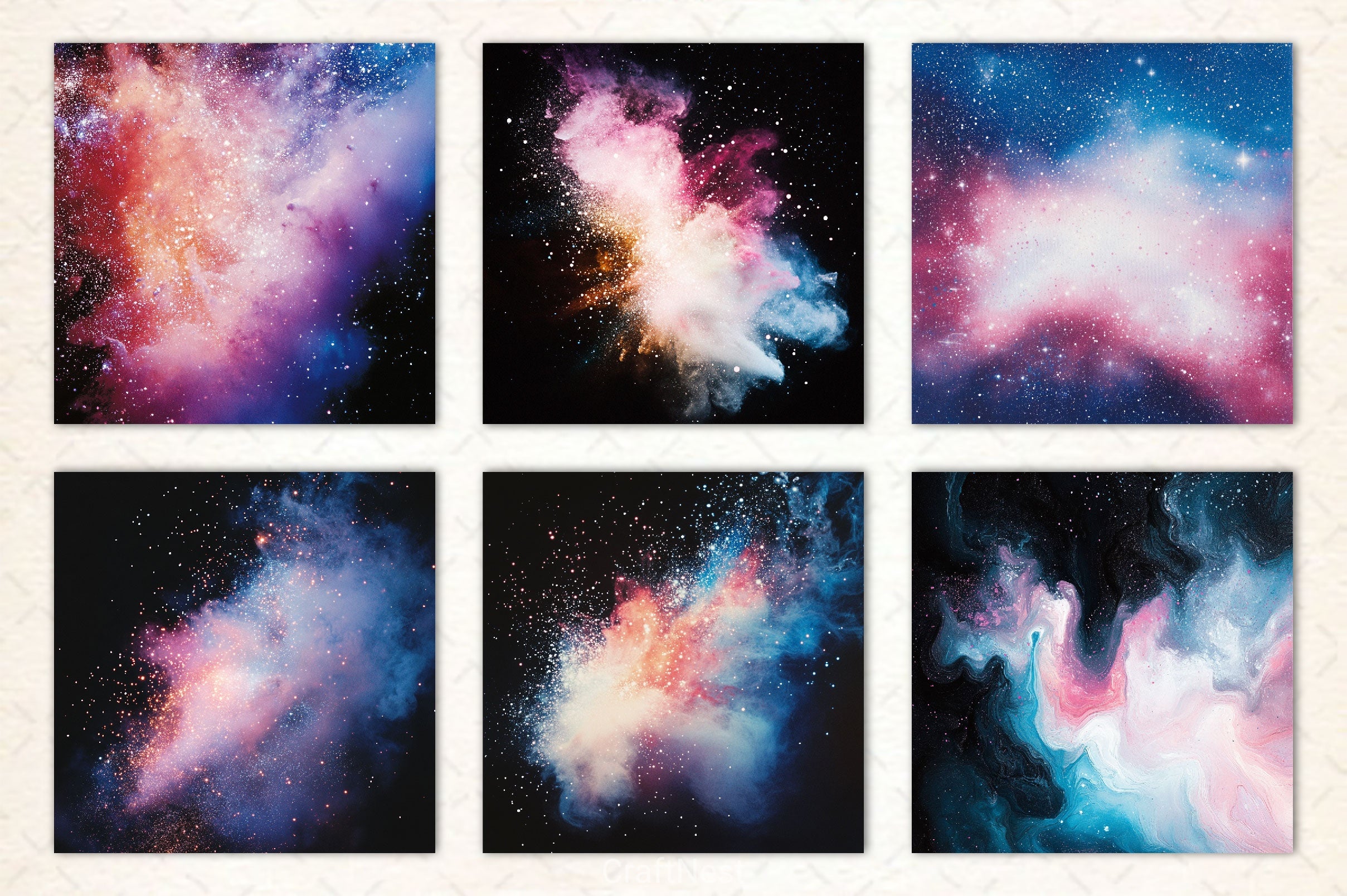 Painted Galaxy Digital Paper - CraftNest - Digital Crafting and Art