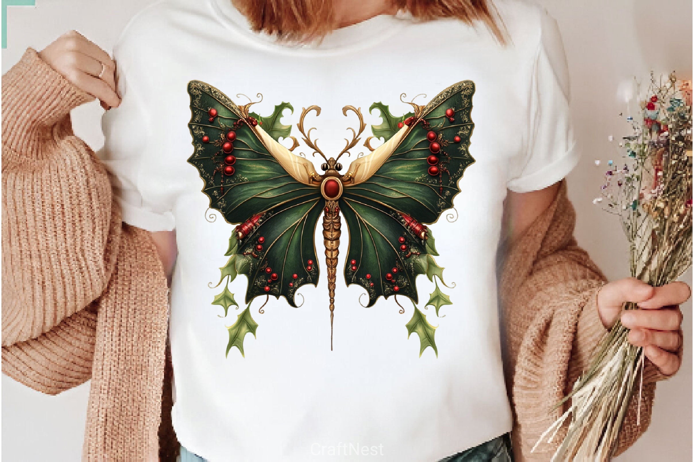 Christmas Butterfly Clipart Bundle - CraftNest - Digital Crafting and Art