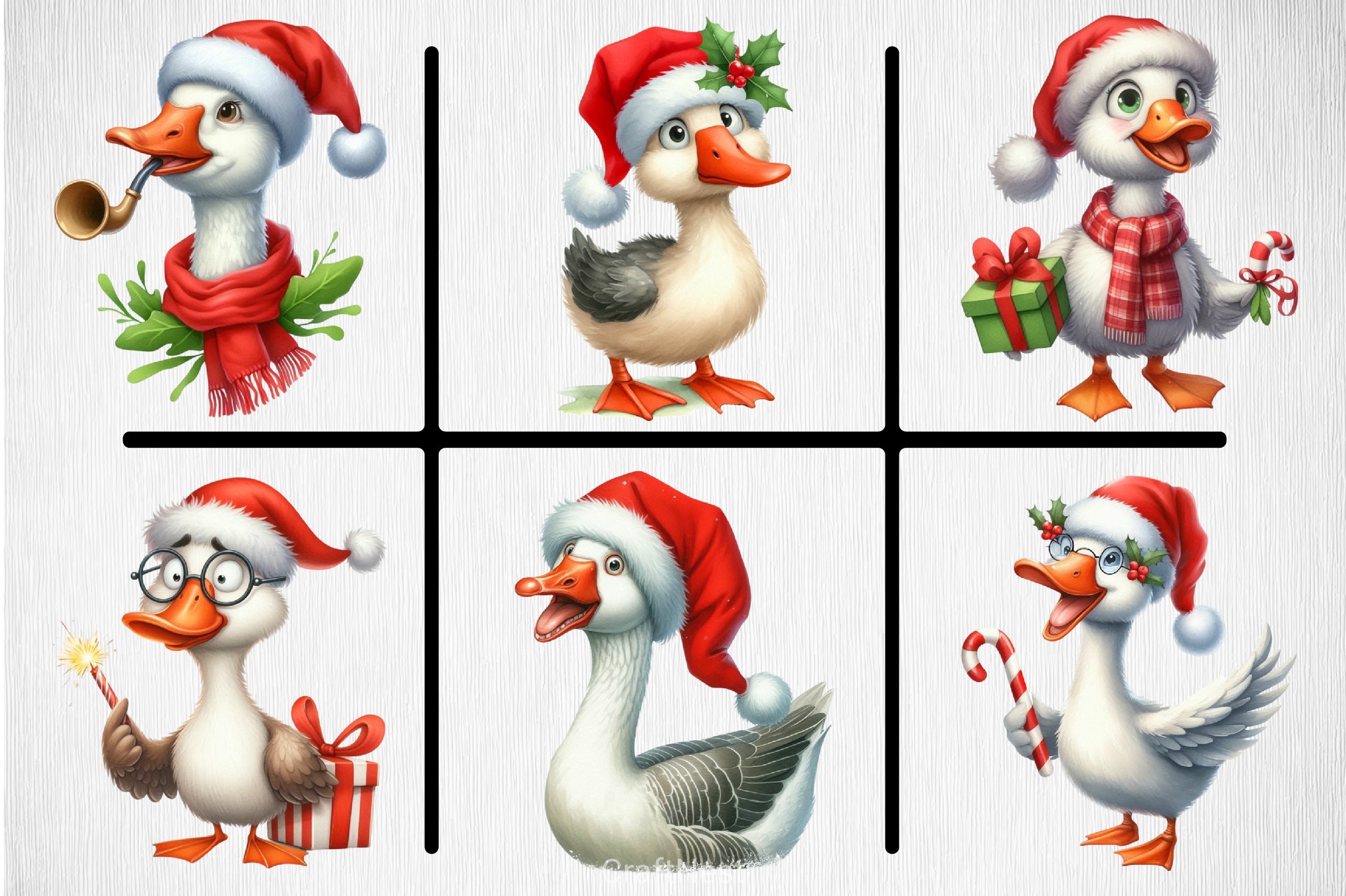 Christmas Goose Clipart Bundle - CraftNest - Digital Crafting and Art