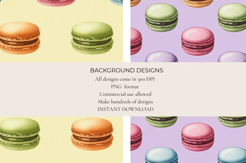 Pastel Macarons Seamless Papers - CraftNest - Digital Crafting and Art