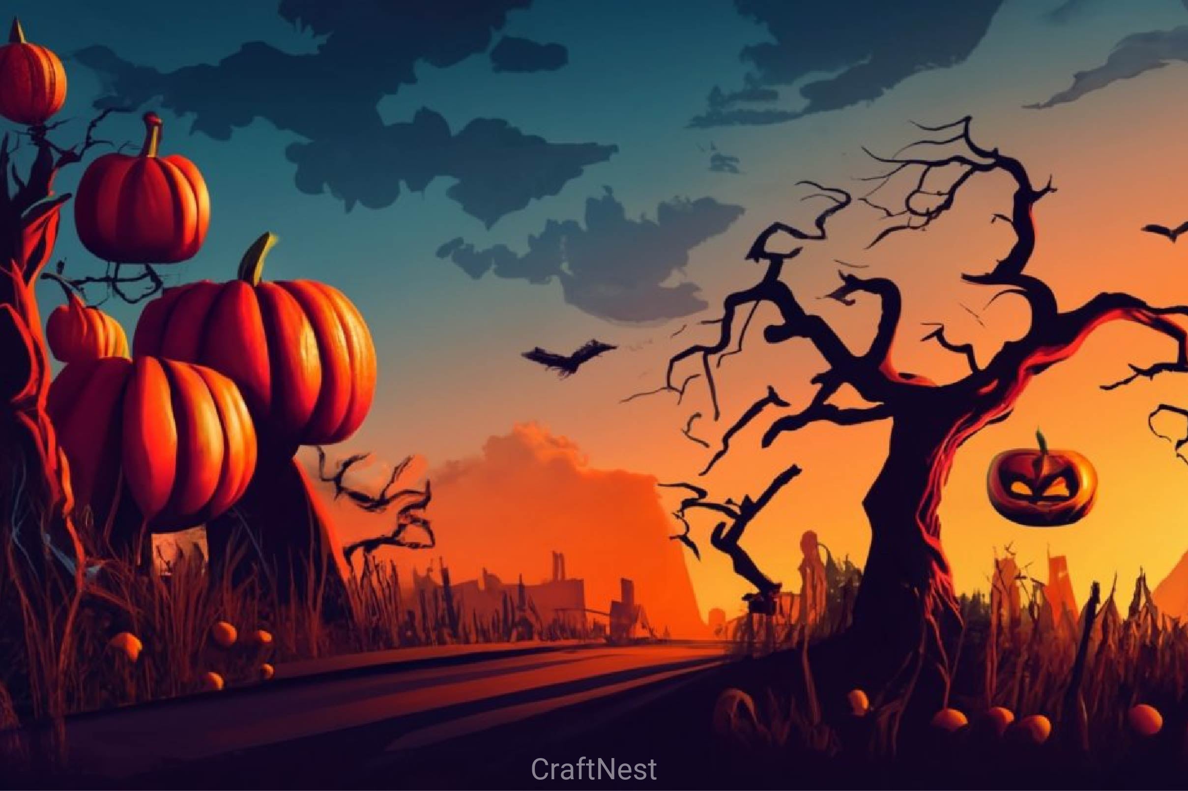 Scary Halloween Background Clipart Bundle 2 - CraftNest - Digital Crafting and Art