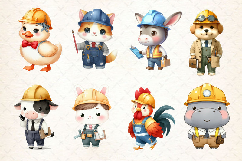 Engineer Animals Clipart Bundle - CraftNest - Digital Crafting and Art