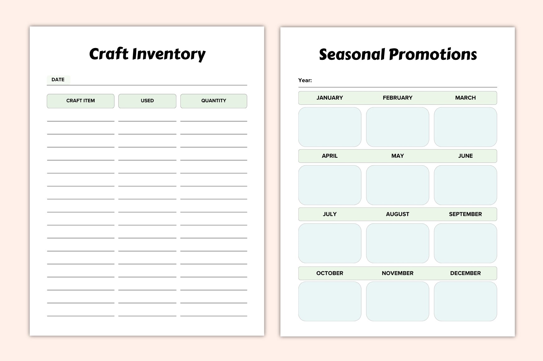 Handmade Craft Business Planner