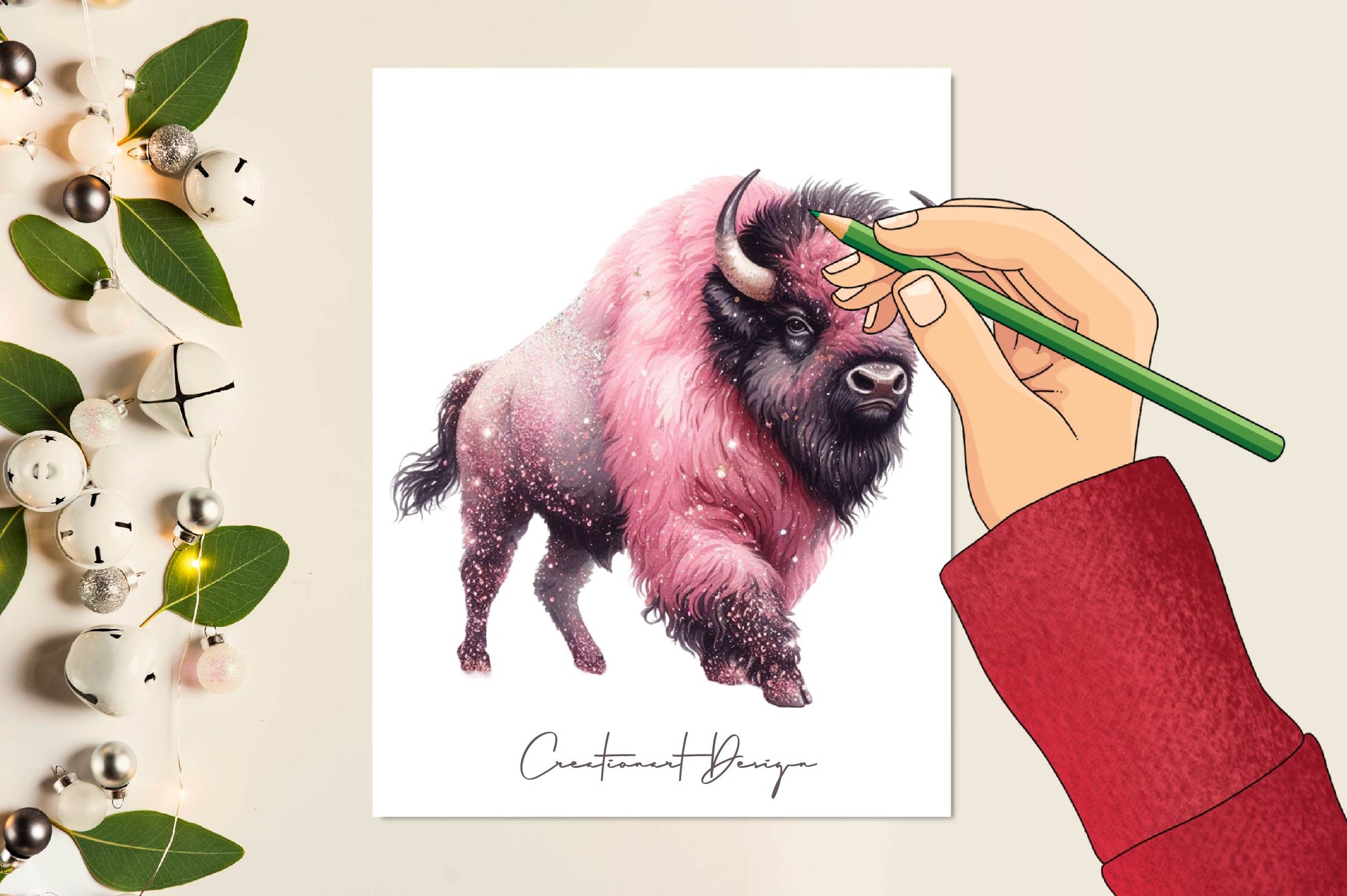 Glitter Bison Clipart Bundle - CraftNest - Digital Crafting and Art